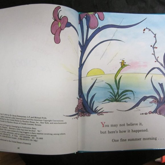 1975 THE CAT IN THE HAT BEGINNER BOOKS BECAUSE A LITTLE BUG WENT KA-CHOO HC BOOK - Picture 4 of 5